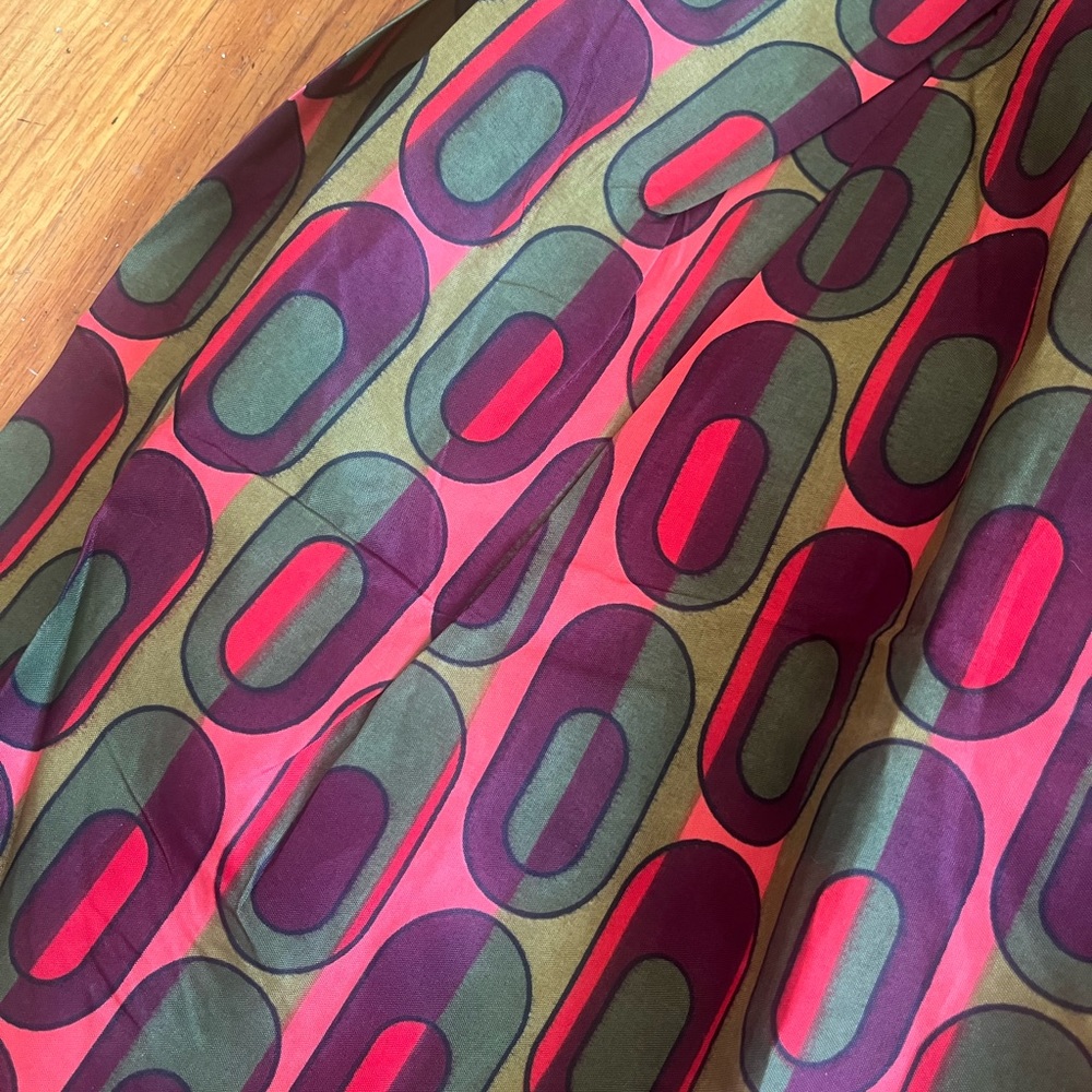 Elisamama size 8 Years Nigerian Green Red Print Ruffle Sleeve NWT Dress African - Picture 3 of 7